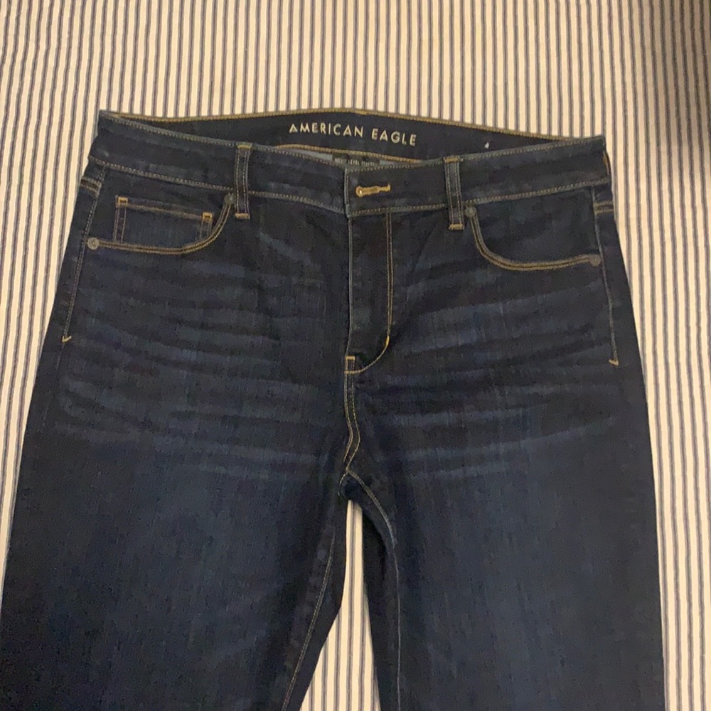 American Eagle ne(x)t level stretch dark wash jeans, straight leg, size 16